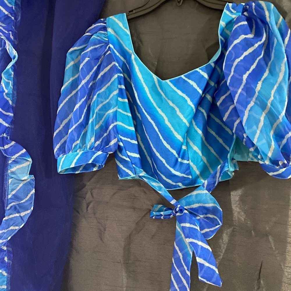 Blue Striped Women's Dress Indian ethnicity